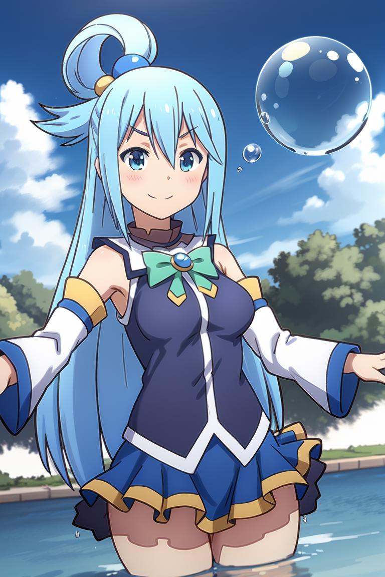 aqua (konosuba)1girl,  blue eyes,  blue_hair on Tensor.Art
