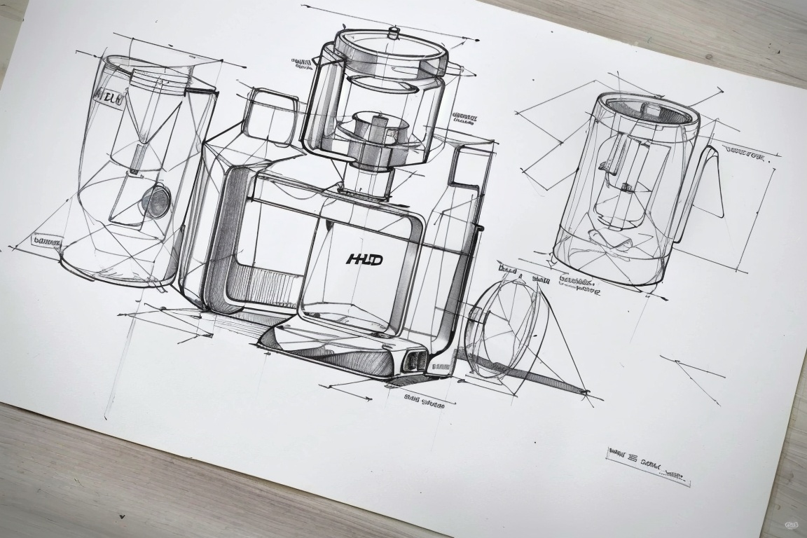 ((HRD, HUD, 8K)),((masterpiece, best quality)), highly detailed,product design, no humans, white background, traditional media, simple background, monochrome, sketch, english text, greyscale, still life, artist name, pencil, <lora:20231226-1703581500120:1>