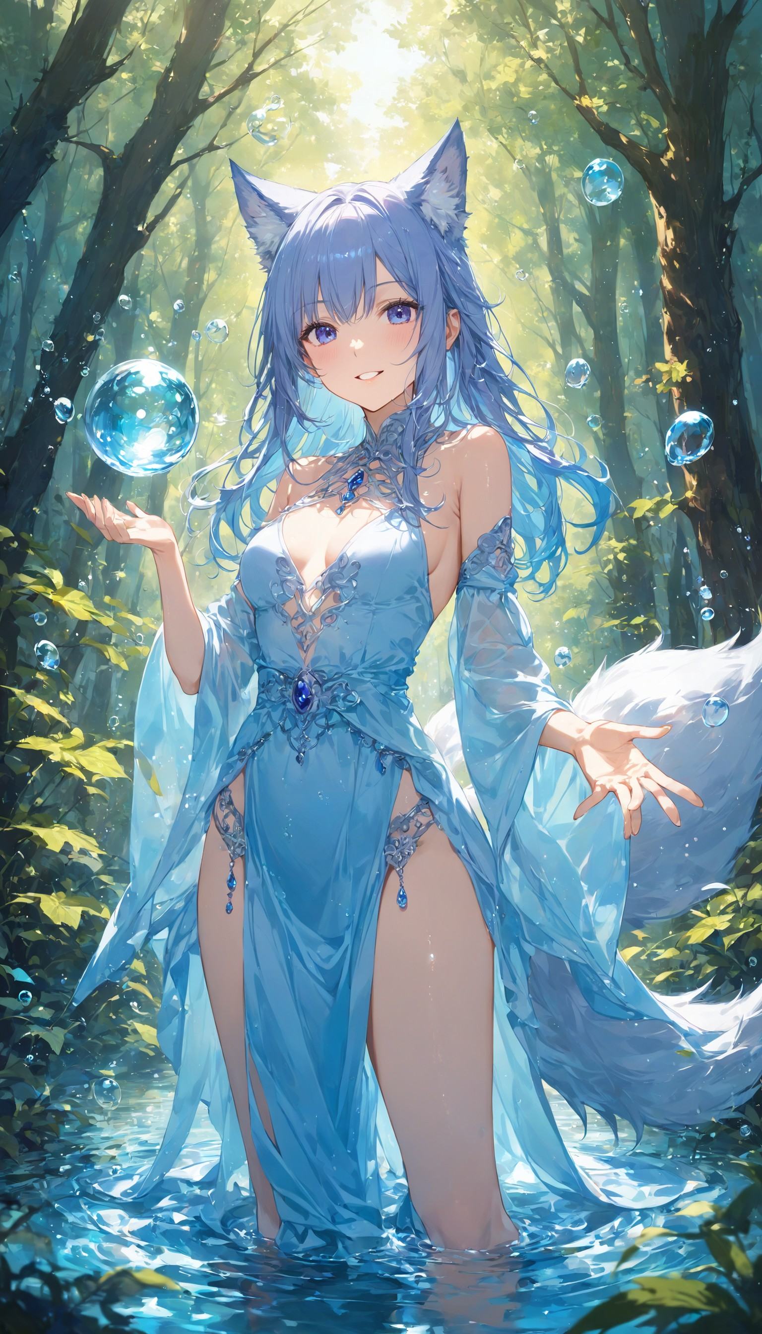 1 wolf girl,  iolite eyes,  wolf ears on Tensor.Art