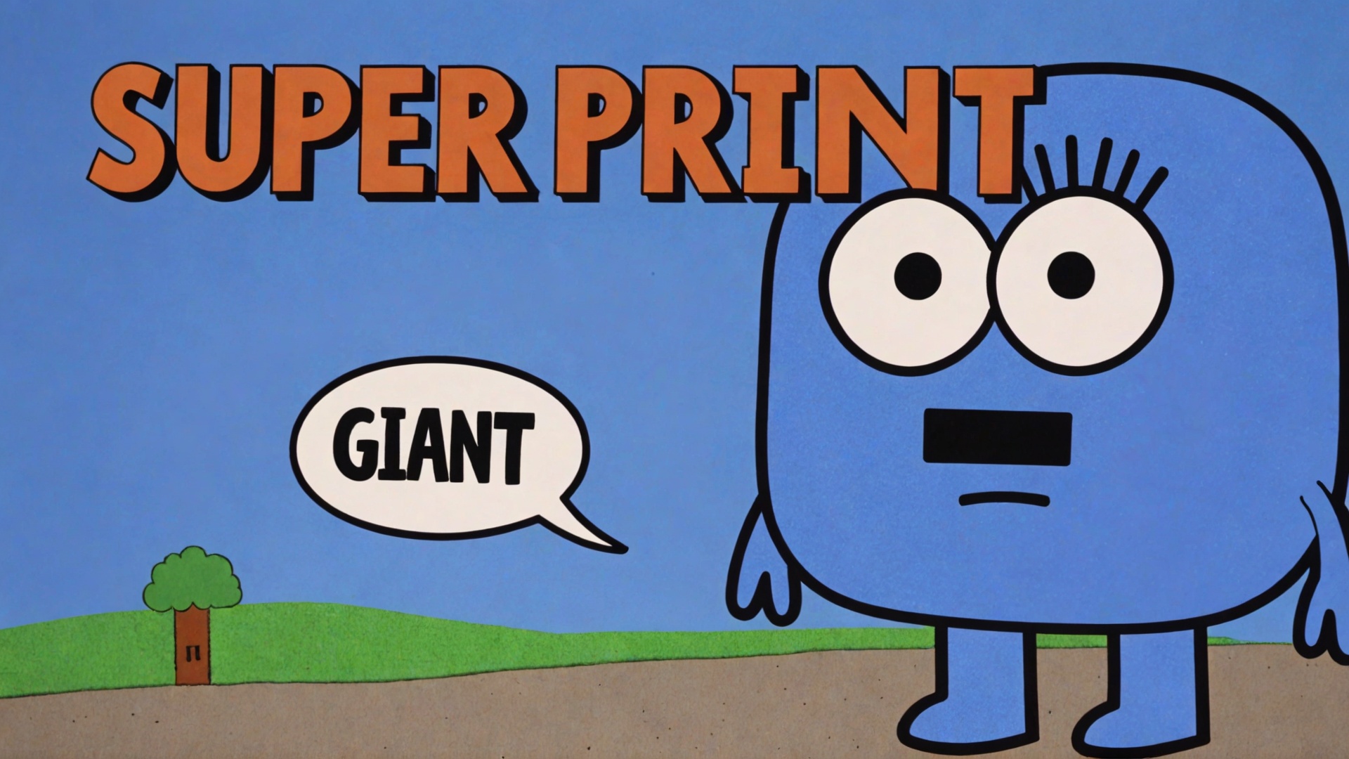 text bubble of Towelie with a text bubble that says "GIANT PRINT" "SUPER" on Tensor.Art