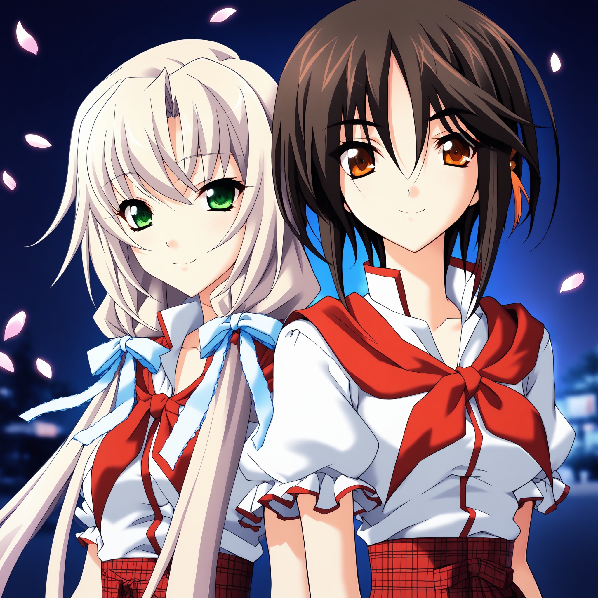 2girls,  multiple girls,  simple background on Tensor.Art