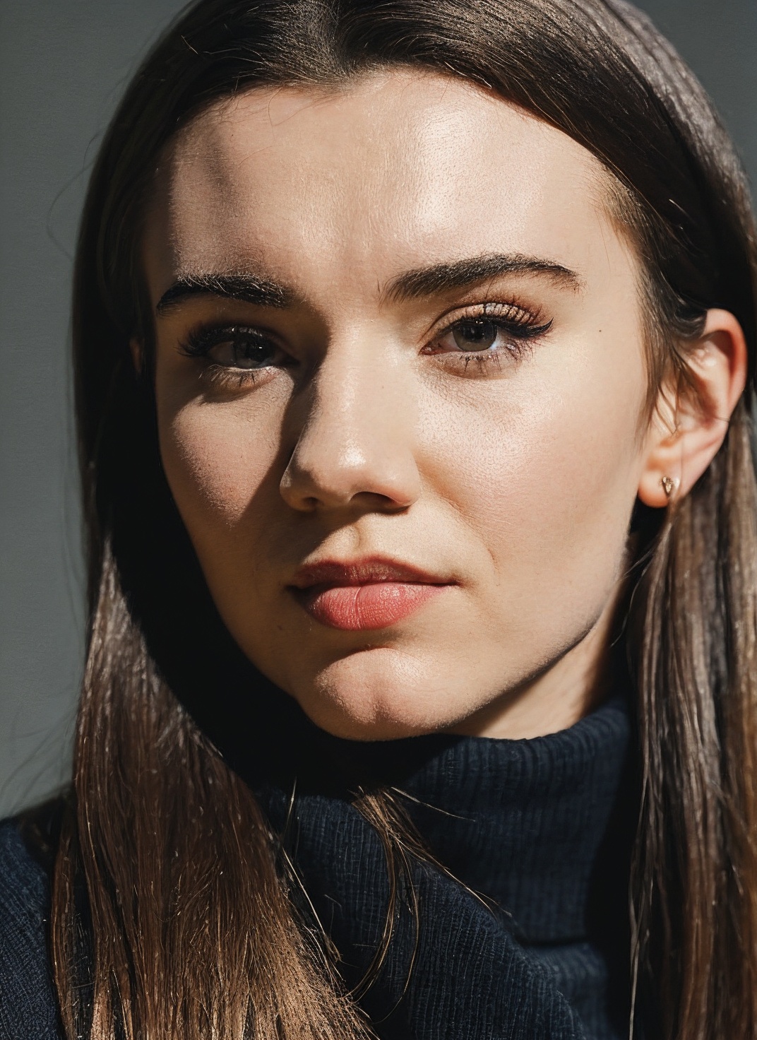 A stunning intricate full color portrait of ,  wearing a black turtleneck,  epic character composition on Tensor.Art