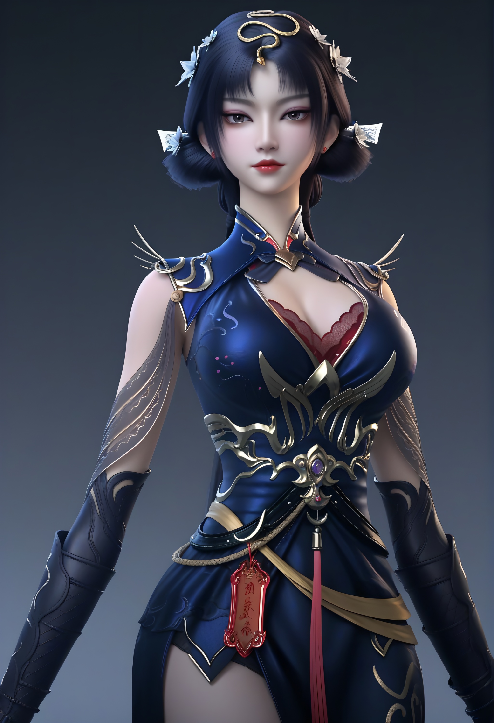 looking at viewer,  front view,  collarbone by 誠 on Tensor.Art