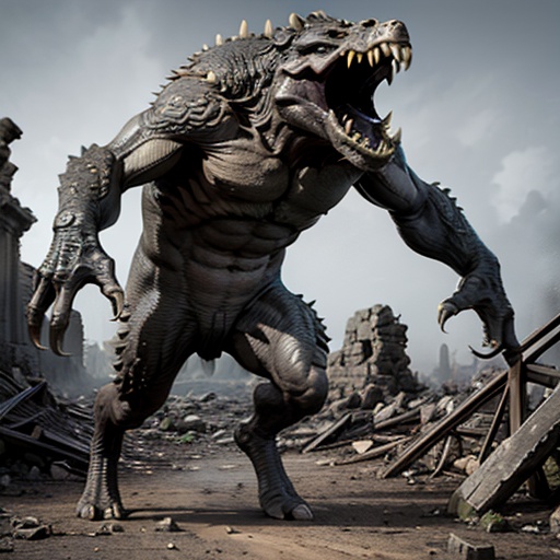 full_body,  A dinosaur with an open mouth,  open teeth by 小小学徒 on Tensor.Art
