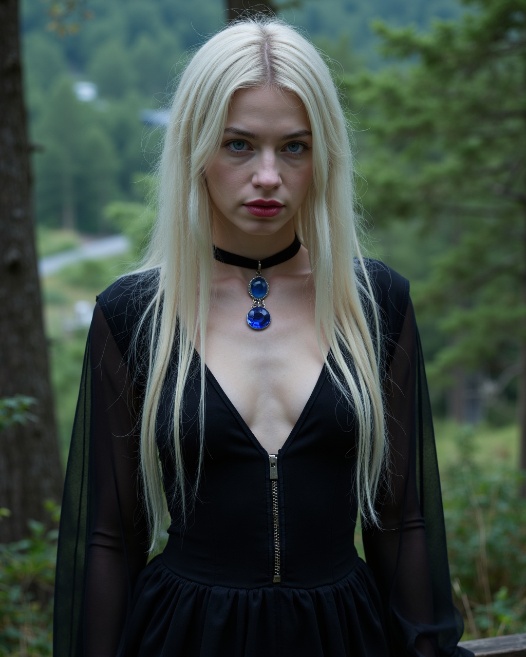 photography of a wicked cute 21 year old sorceress in medieval times looking at the camera,  pale skin,  long platinum blo...
