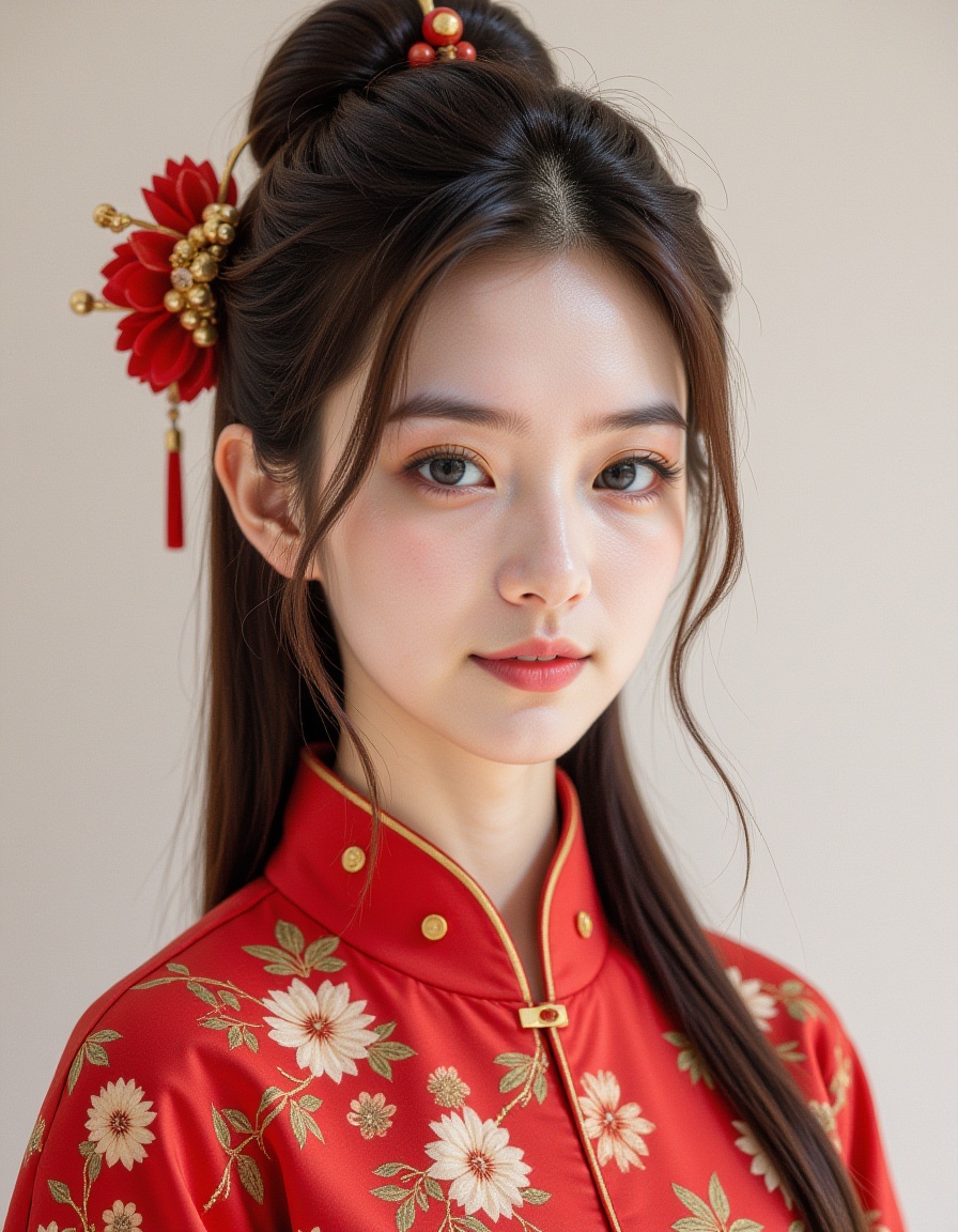 1girl,portrait,realistic,chinese dress,