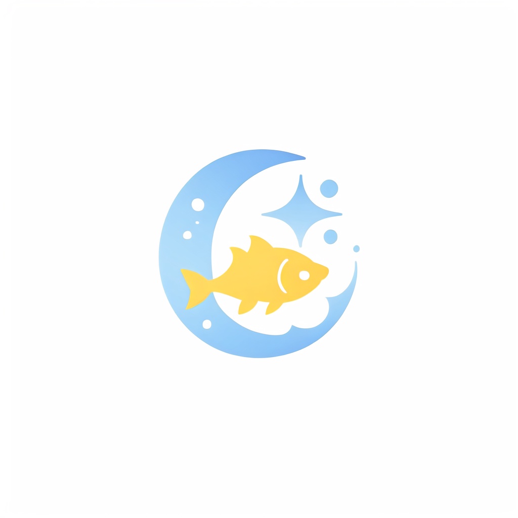 (((masterpiece))),(((best quality))),<lora:PDLX_卡通LOGO_Cartoon logo:0.8>,gradient,white background,no humans,simple background,fish,ripples,