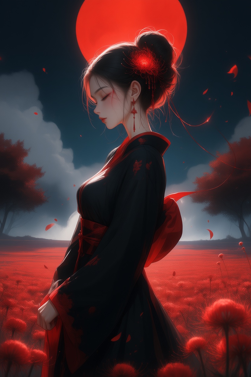 1girl,  aura,  autumn_leaves on Tensor.Art