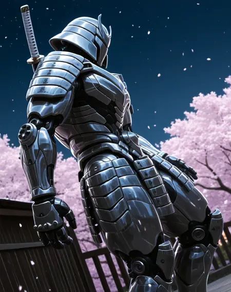 Silver Samurai,  robot,  armor on Tensor.Art