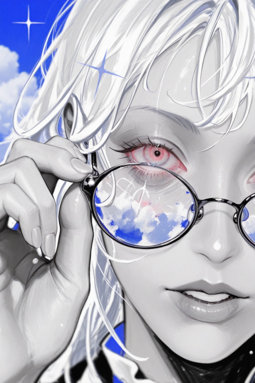 1girl,  solo,  glasses on Tensor.Art