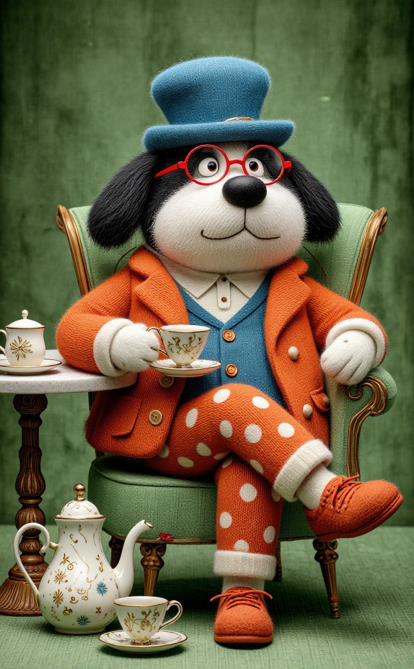 black and white fur,  long ears,  red glasses on Tensor.Art