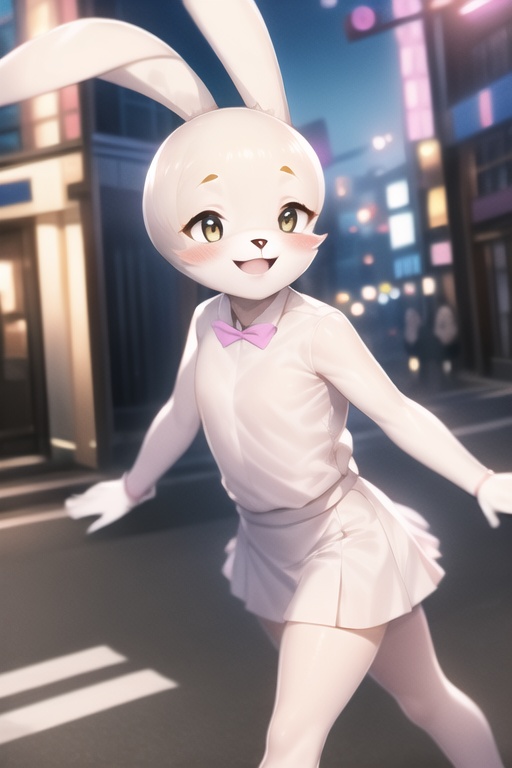 tsidoki,  white eyes,  rabbit ears on Tensor.Art