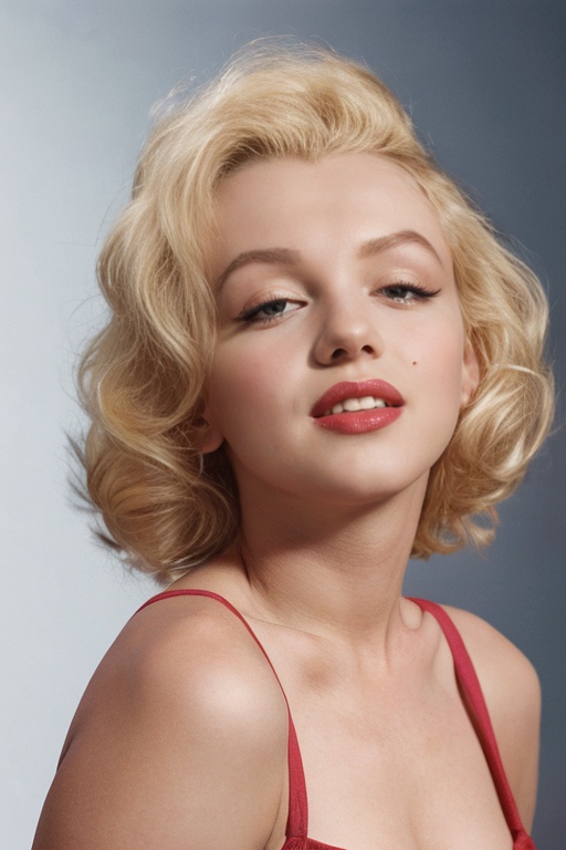 high detailed,  realistic,  a portrait of marilyn monroe with blonde hair on Tensor.Art