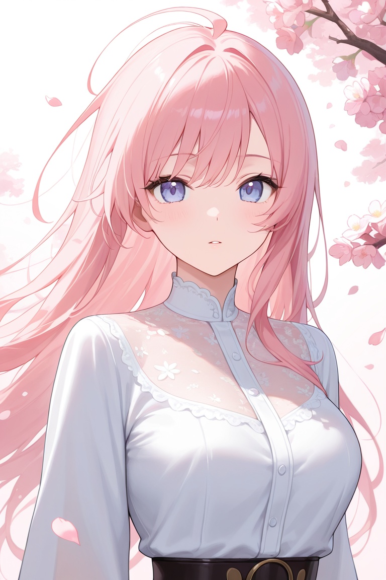 1girl,solo,upper body,looking at viewer,petals,falling petals,masterpiece,best quality,absurdres,highres,amazing quality,very aesthetic,newest,absurdres,highres,highly detailed,very aesthetic,