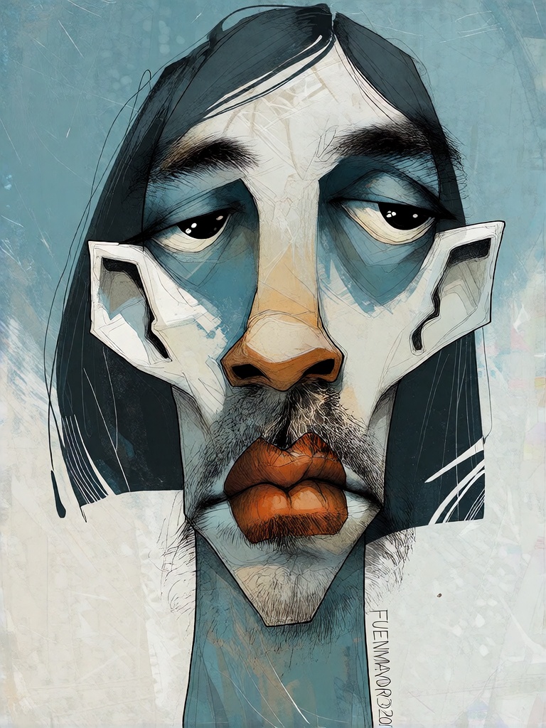 Bradhamel art style. A highly stylized,  detailed colored pencil illustration of a woman’s face in a dramatic close-up por...