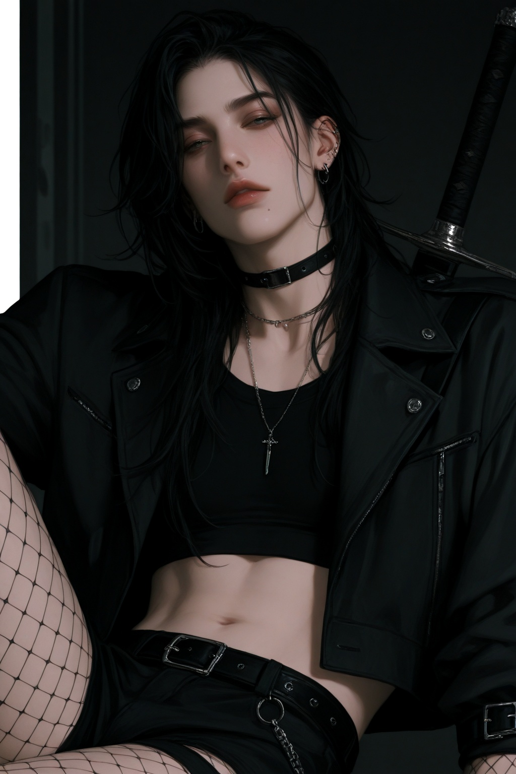 black_hair,  solo,  jewelry on Tensor.Art