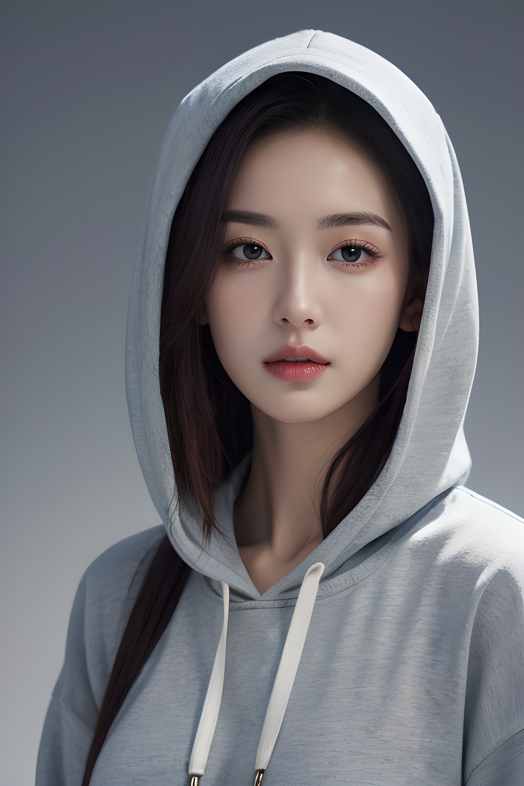 <lora:0814_0:0.7>,simple background,hoodie,, 1girl,realistic,masterpiece, best quality, photorealistic, HDR,detail