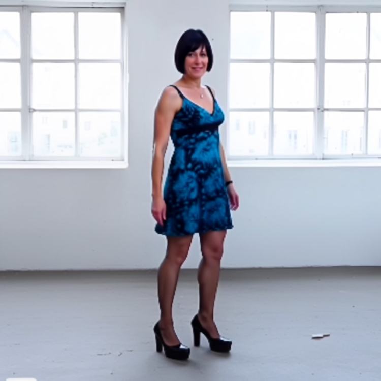 Blue on Black Party Dress by CC Roder on Tensor.Art