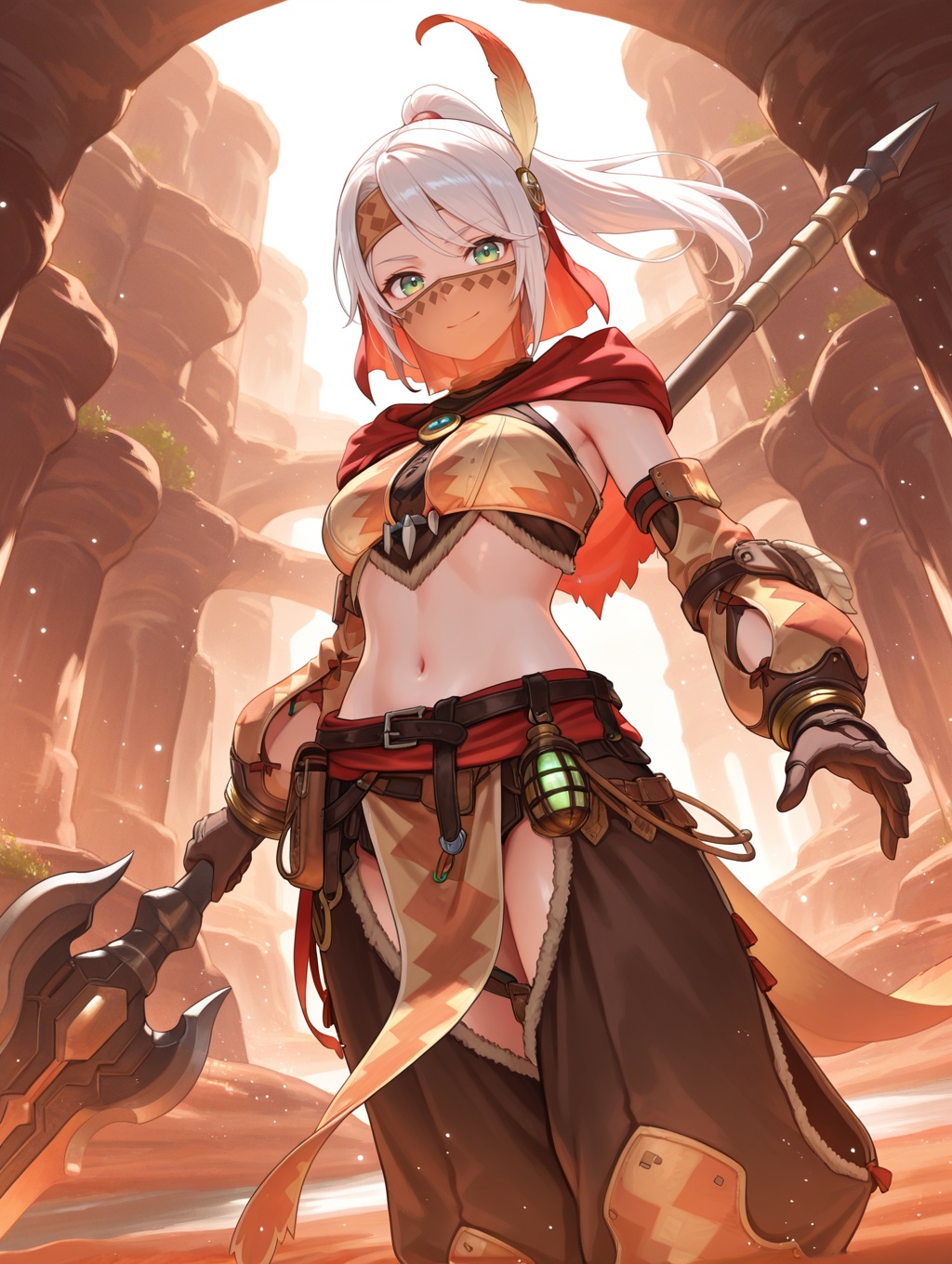 kuluyaku armor,  1girl,  navel on Tensor.Art