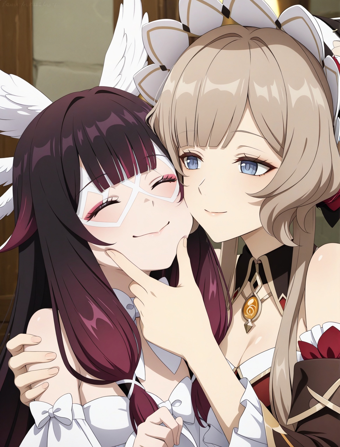 2girls,  columbina_\(genshin_impact\),  sandrone_\(genshin_impact\) on Tensor.Art