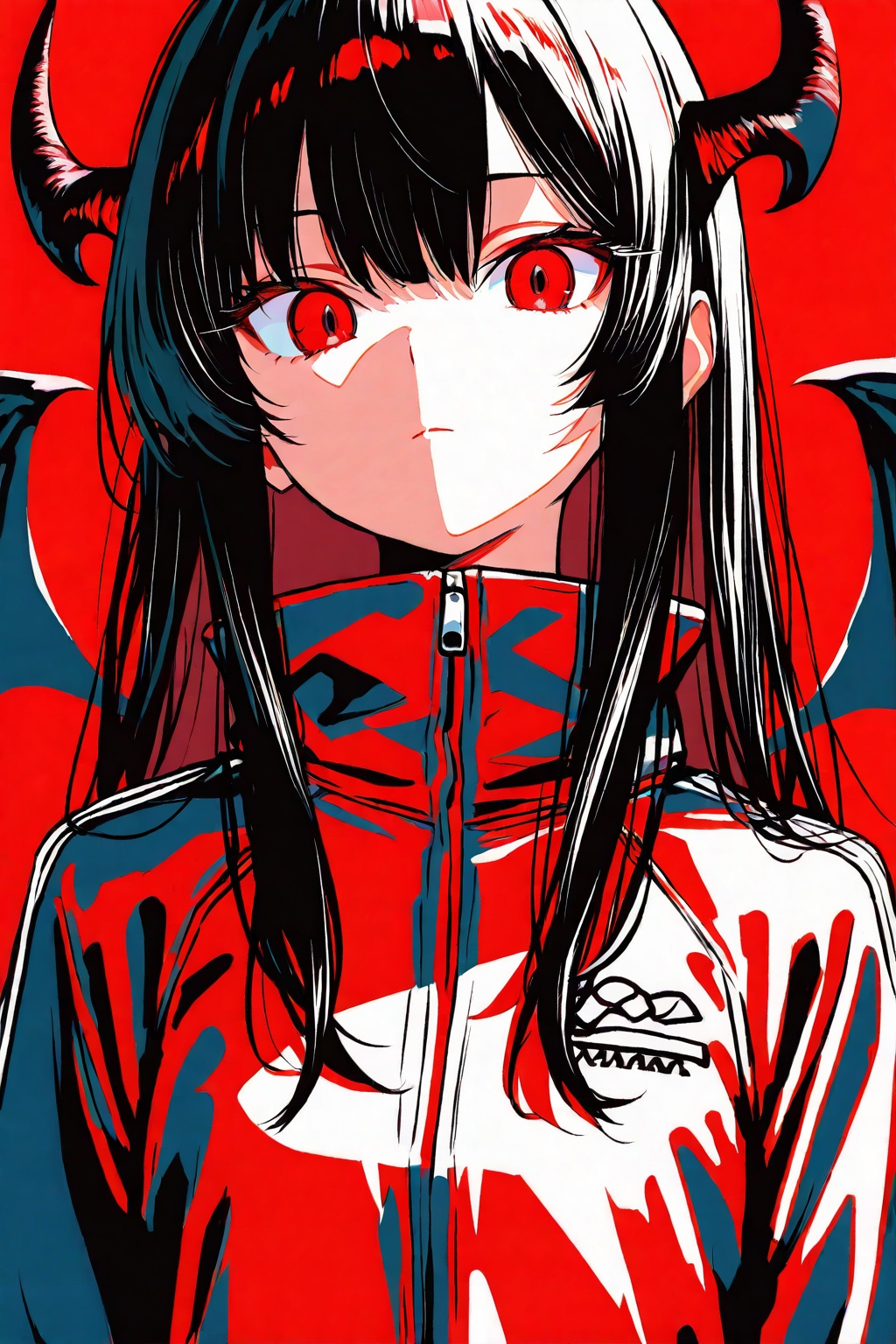 1girl,  red background,  solo by Light01 on Tensor.Art