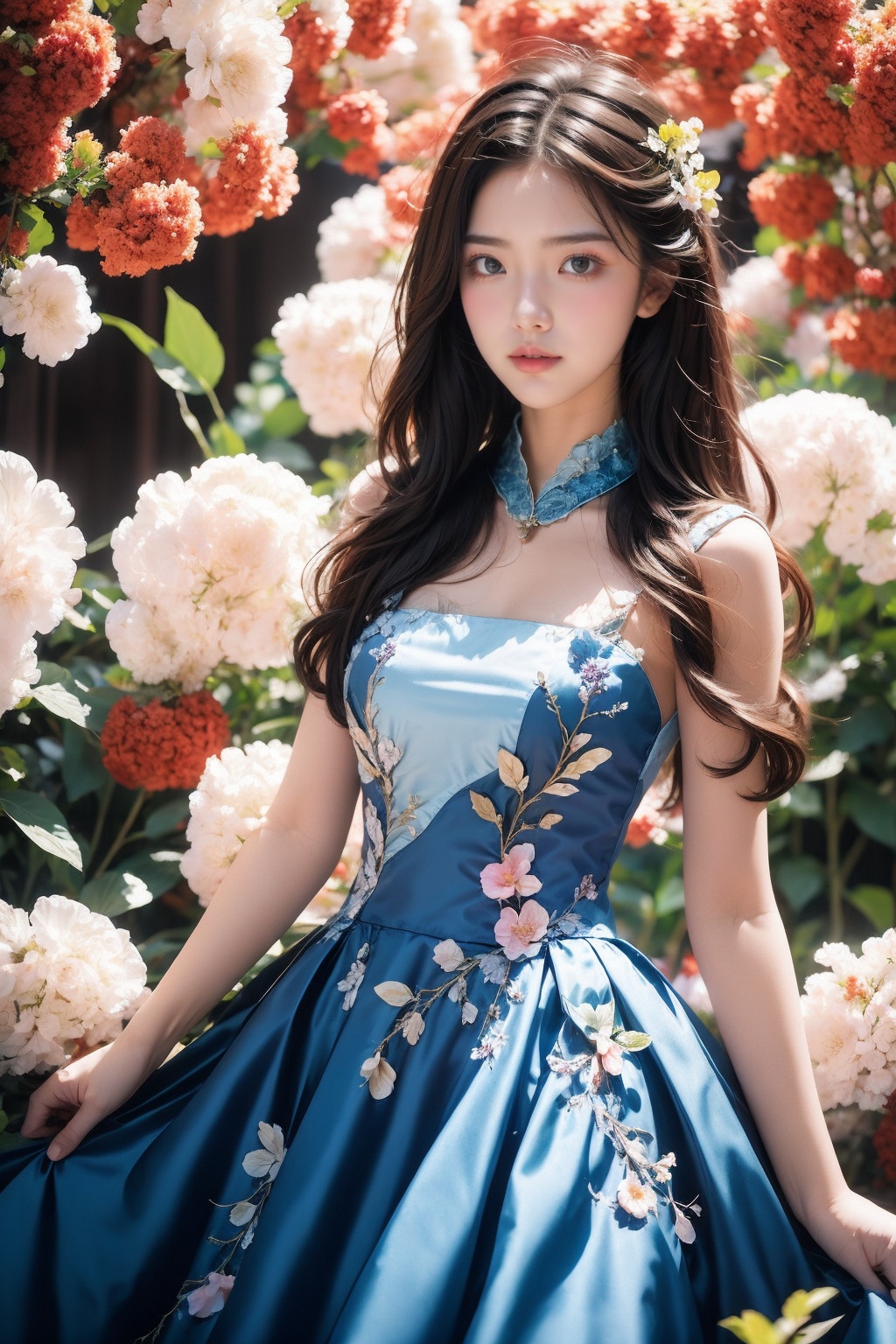 18 y.o girl,dress,flower background,<lora:Again_Style:0.8>,<lora:Again_Girl_A11:0.8>