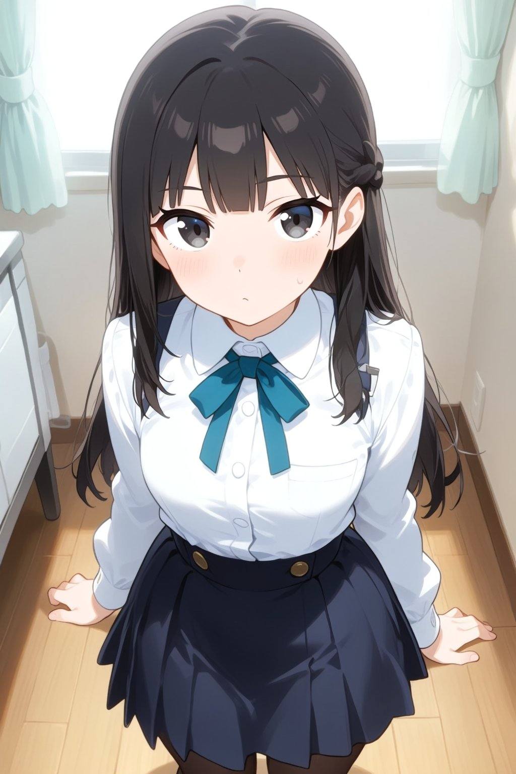 1girl,  solo,  black hair on Tensor.Art