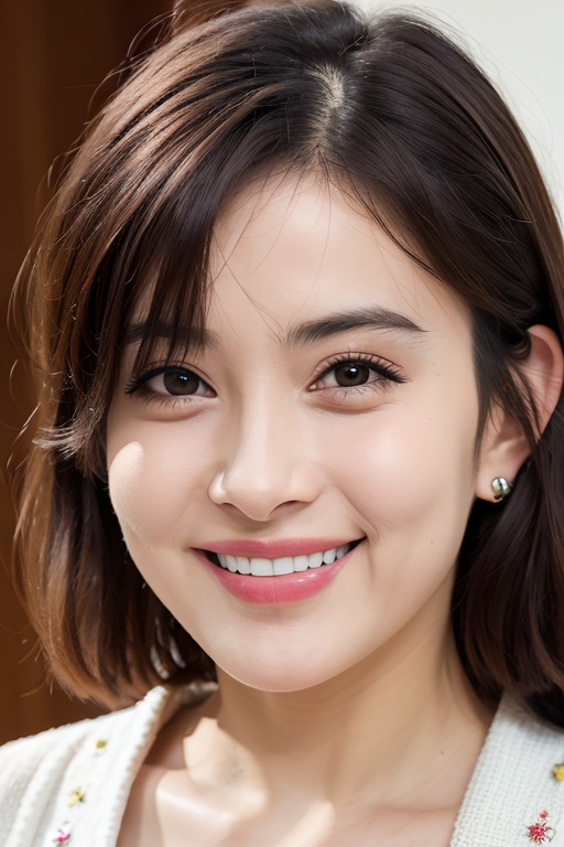 マスターチーフ PHOTOREALISTIC REALISTIC,masterpiece,best quality,highres,ultra detailed,8k,1woman,portrait,smile,looking at viewer,indoors,<lora:mengziyiAlexnsfw80:0.6>
