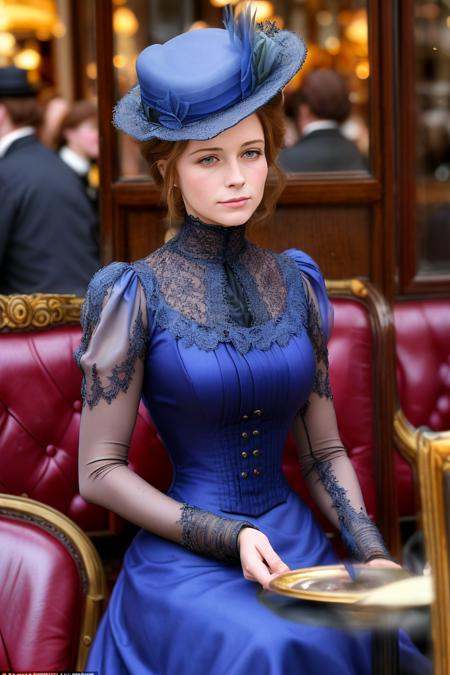 masterpiece,  uhd,  sharp color photo of a pretty lady wearing a high-neck layered dress on Tensor.Art