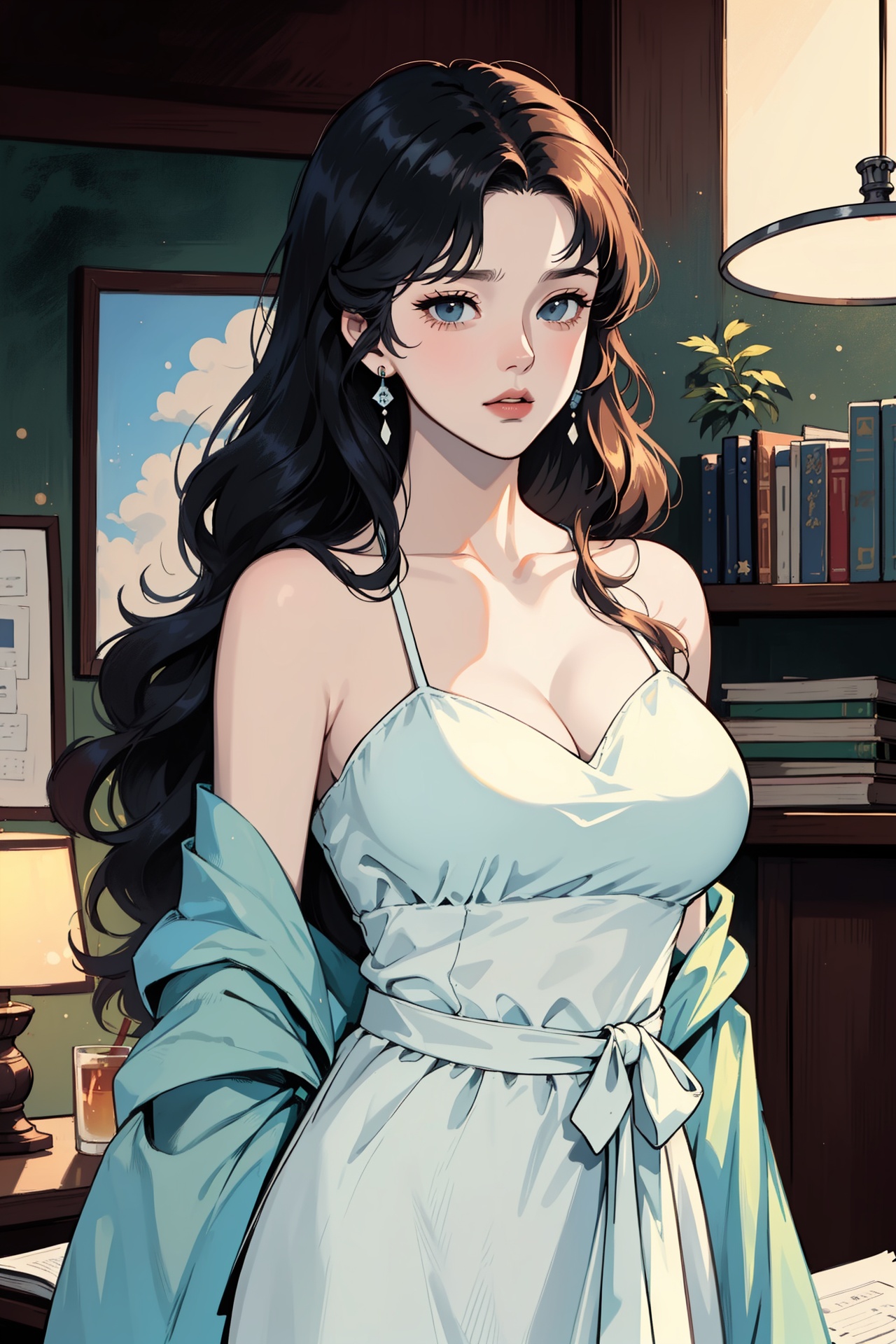 Positive prompt:,  cinematic film still lady,  large breast on Tensor.Art