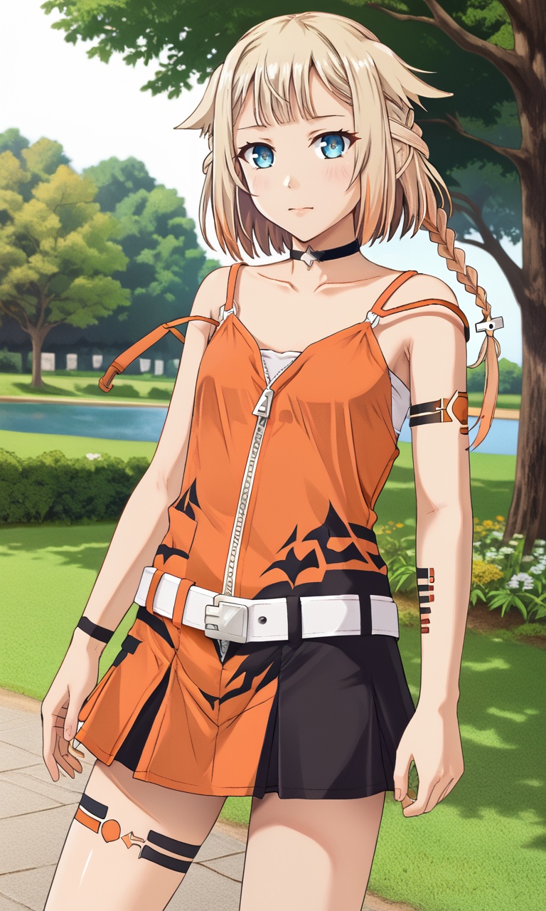 full body,  park ONE_CeVIO,  blue eyes on Tensor.Art