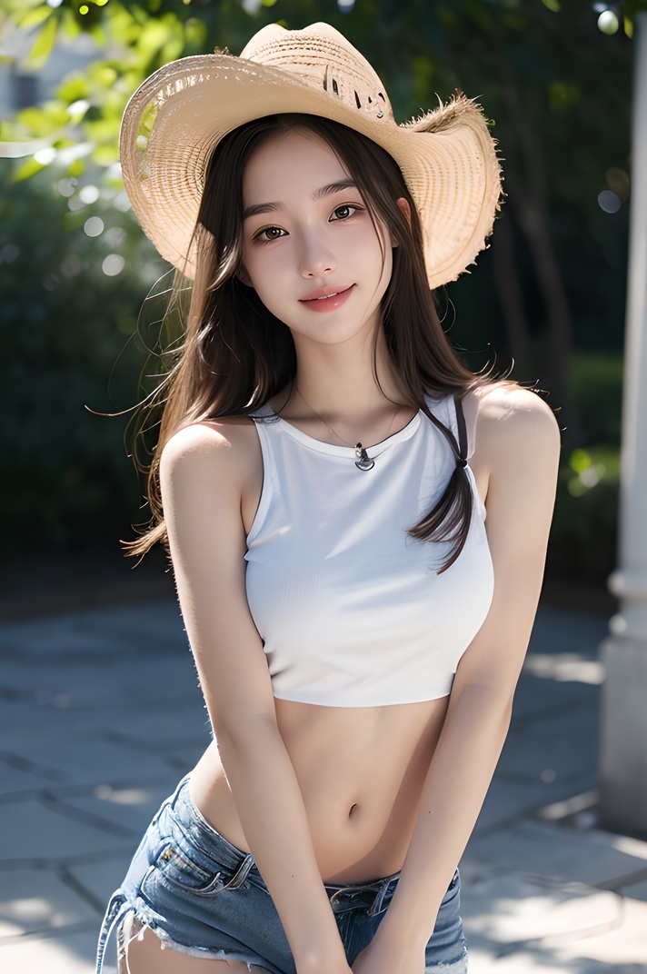 1girl,early ****,fair_skin,makeup,absurdres,light smile,realistic,cowboy_shot,facing viewer, <lora:hrqnxiaomifen_20240303121714:0.6>