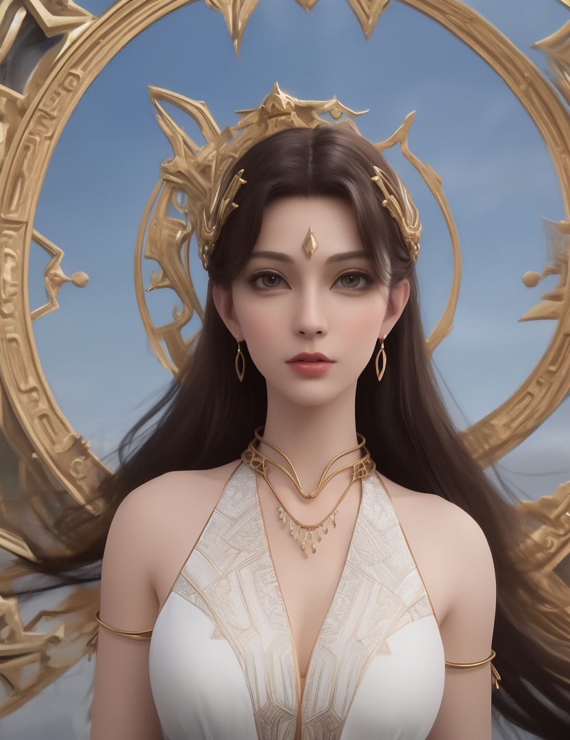 ultra realistic 8k cg, picture-perfect face, flawless, clean, masterpiece, professional artwork, famous artwork, cinematic lighting, cinematic bloom, perfect face, beautiful face, beautiful eyes, ((perfect female body, narrow waist)), red eyes, gorgeous queen, royal, divine, goddess, godlike, (royal palace), fantasy, dreamlike, unreal, science fiction, , beautiful clothes, lace, lace trim, lace-trimmed legwear, nsfw, breasts out,  (rich:1.4), prestige, luxury, jewelry, diamond, gold, pearl, gem, sapphire, ruby, emerald, intricate detail, delicate pattern, sexy, charming, alluring, seductive, erotic, enchanting, hair ornament, necklace, earrings, bracelet, armlet, ,(solo:1.5, ) (1girl:1.8),(,gigantic breasts,)<lora:DA_HenRenDaDi:0.5>