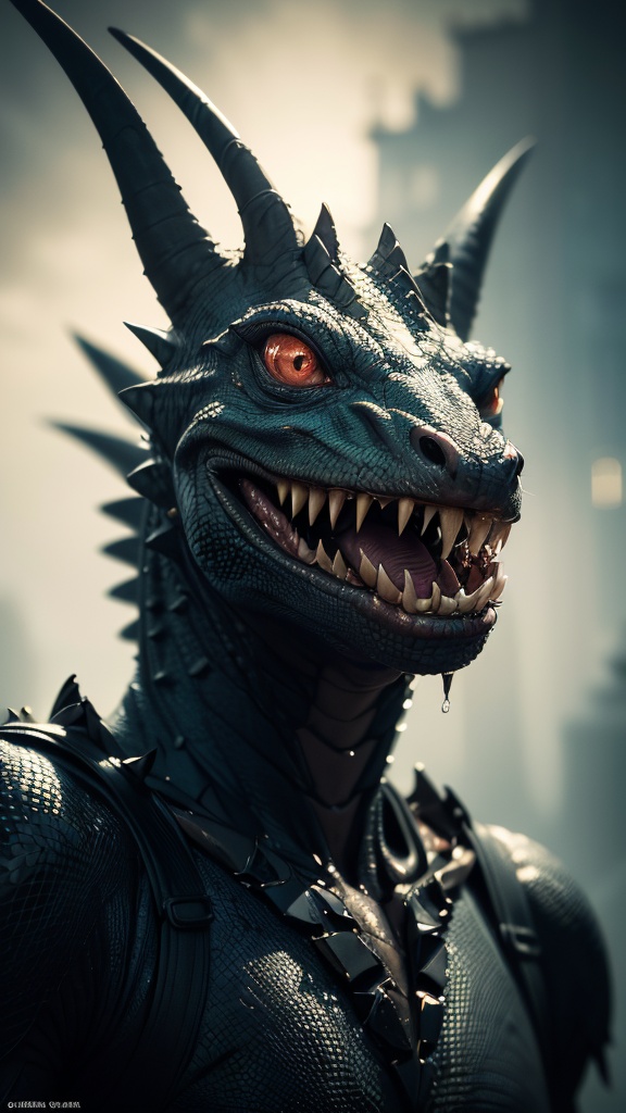 (dynamic angle),  raw photo,  evil lizard humanoid alien on Tensor.Art