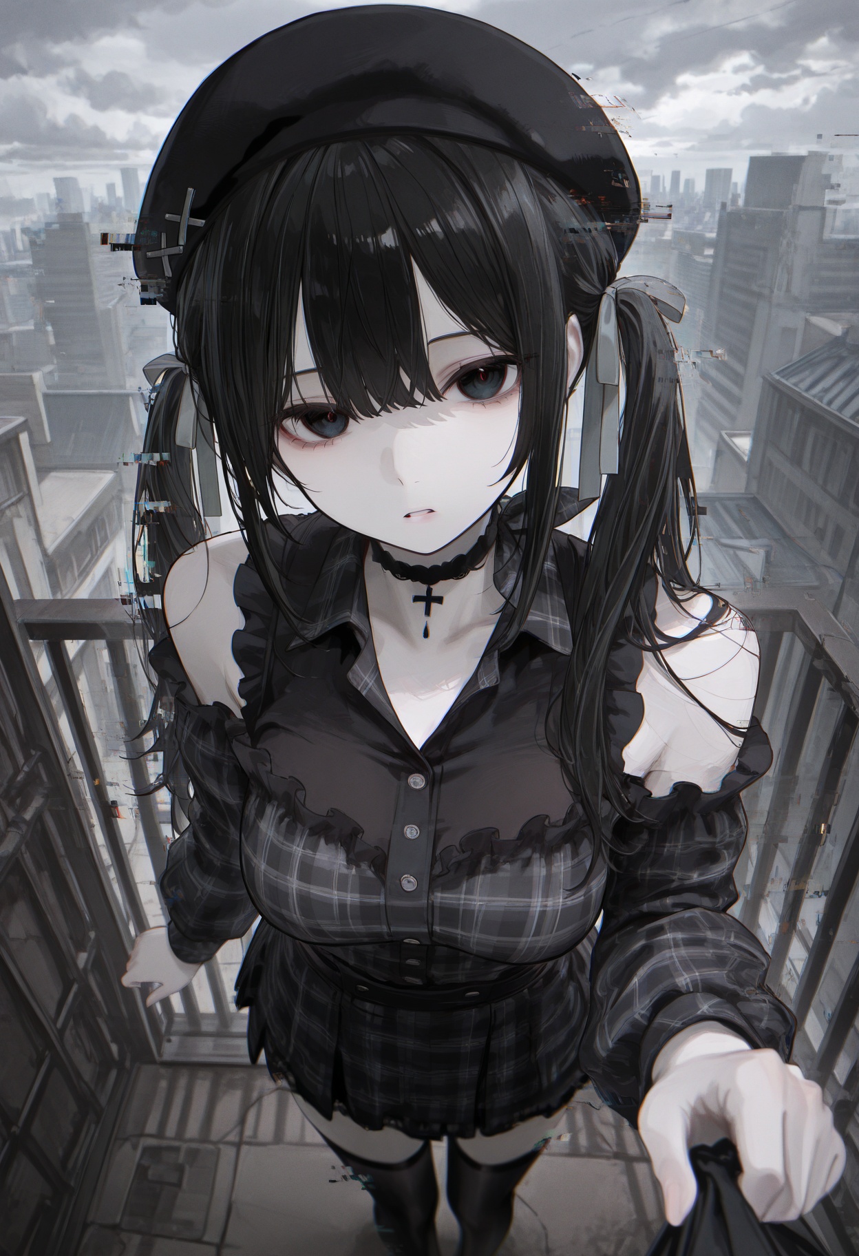 1girl,  solo,  black hair on Tensor.Art