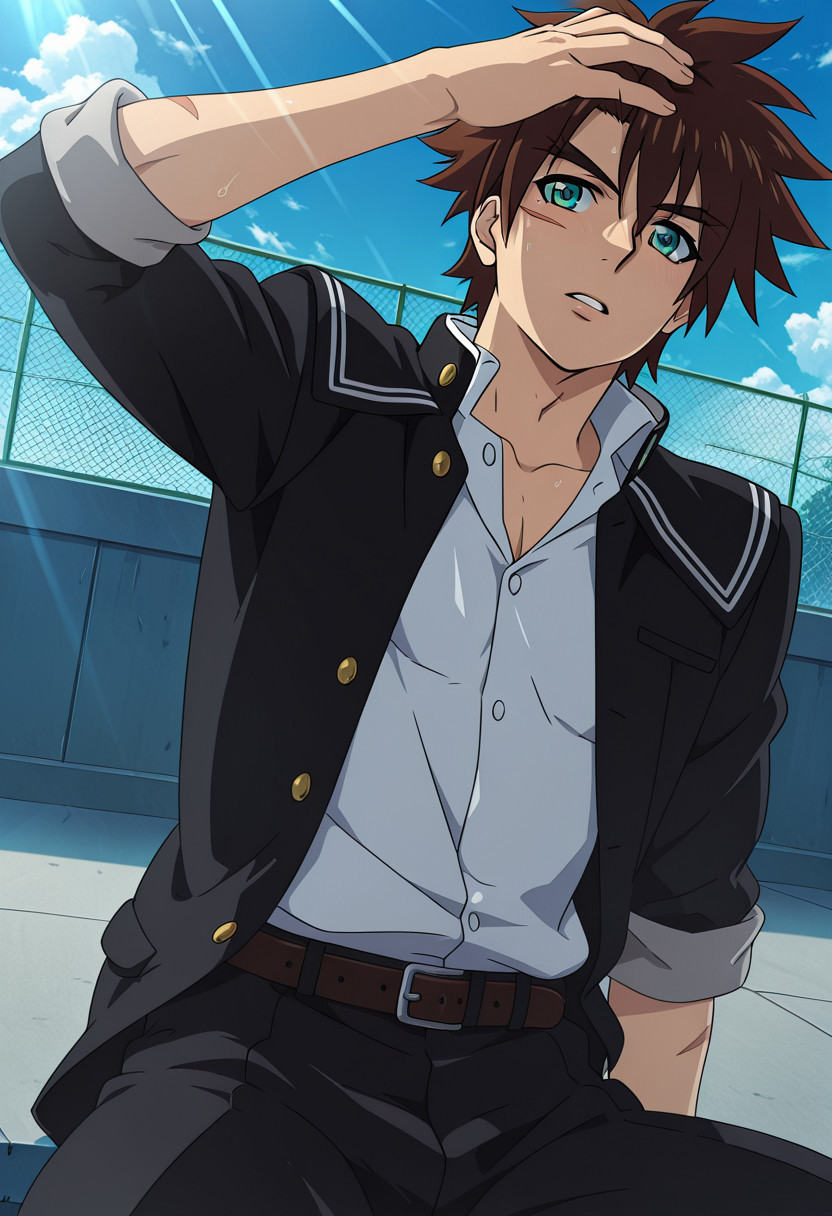 Anime male character,  1male,  solo male focus on Tensor.Art