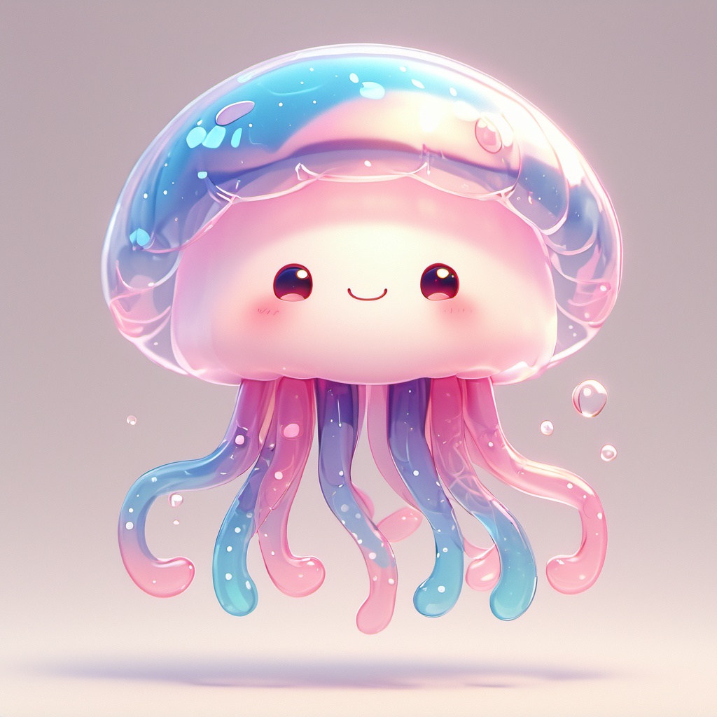 shuimu,no humans,white background,simple background,blush,jellyfish,looking at viewer,closed mouth,solo,tentacles,smile,full body,shiny,<lora:SHUIMU:0.8>,