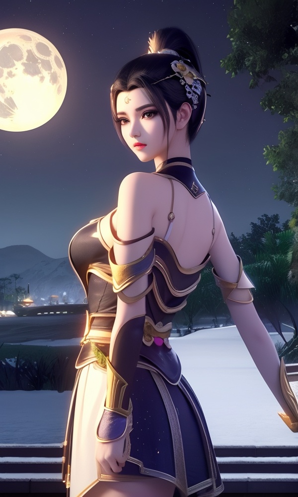 (,1girl, ,best quality, ),looking at viewer, <lora:378-DA-大主宰-唐芊儿:0.8> ,ultra detailed background,ultra detailed background,ultra realistic 8k cg,, ,masterpiece, (( , )),, ,tamari \(flawless\),  ,   cure blossom, full moon,night,night sky,  (()), (), ,,