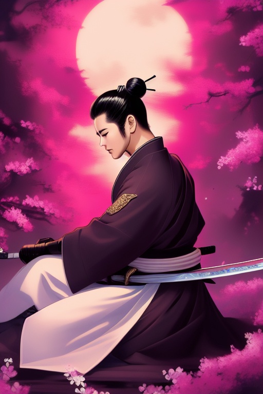 japanesebrush art short hair,  black hair,  long sleeves on Tensor.Art
