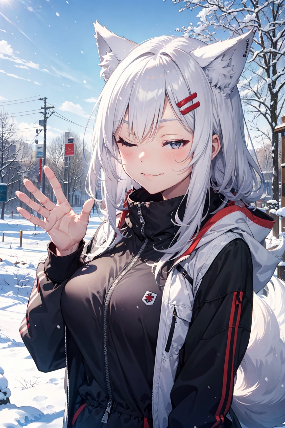 1girl,  animal ears,  grey eyes on Tensor.Art