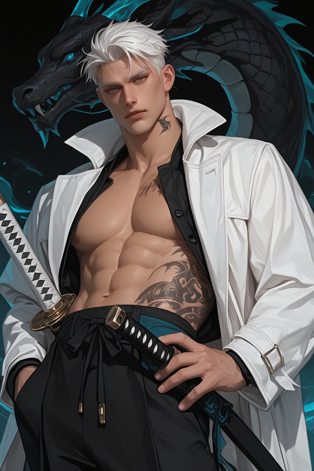 1boy,  male_focus,  weapon on Tensor.Art