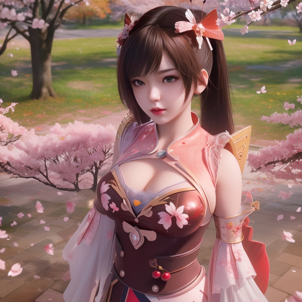 <lora:799-DA-神墓-楚钰:0.8>, (,1girl, ,best quality, ),,  ,ultra detailed 8k cg,ultra realistic 8k cg, ,masterpiece, (( , )),, ,science fiction,mole, ,    ,(,cherry blossoms, autumn leaves,perfect cherry blossom,   ), (cleavage),, butterfly,