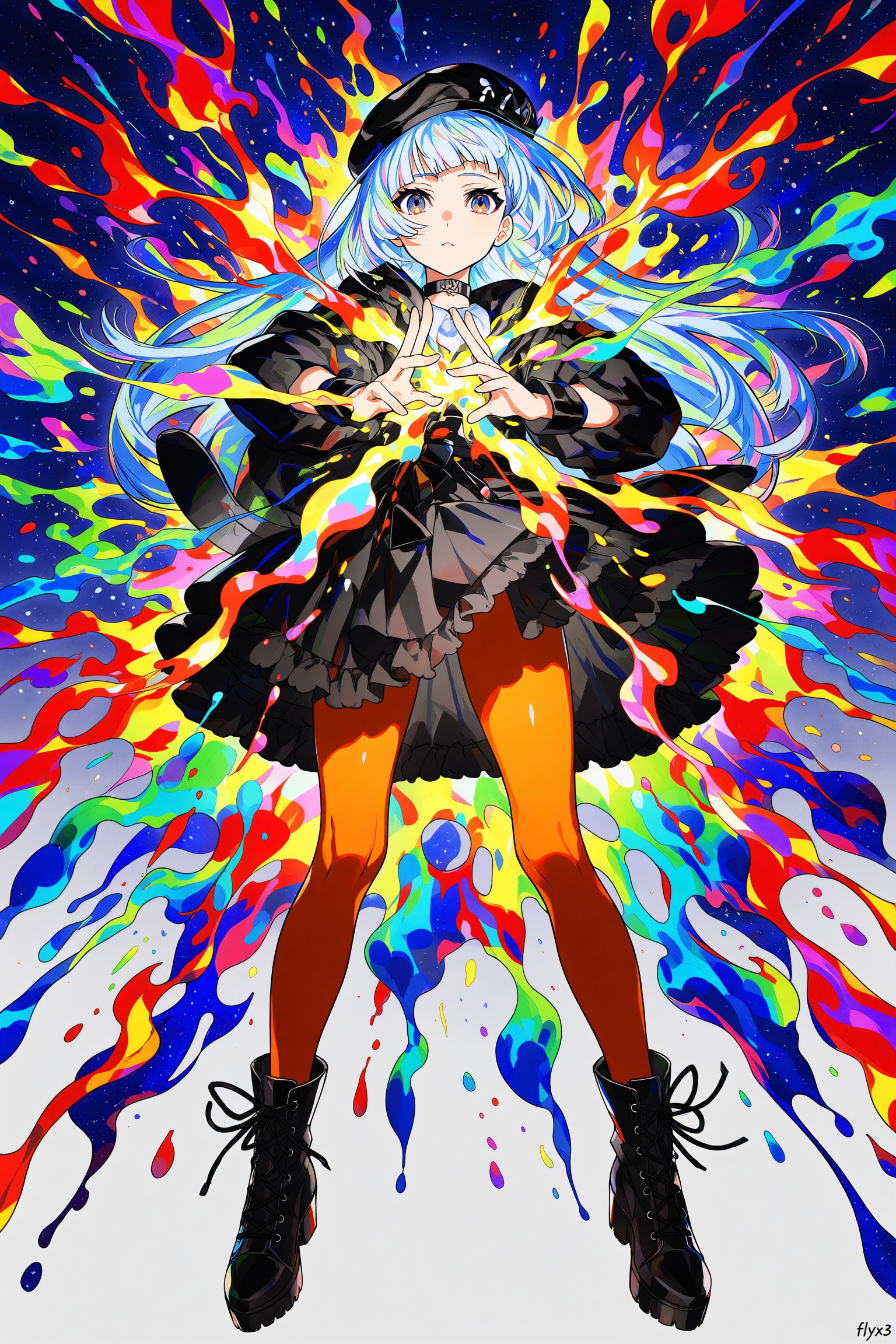 1girl,  orange pantyhose,  solo on Tensor.Art