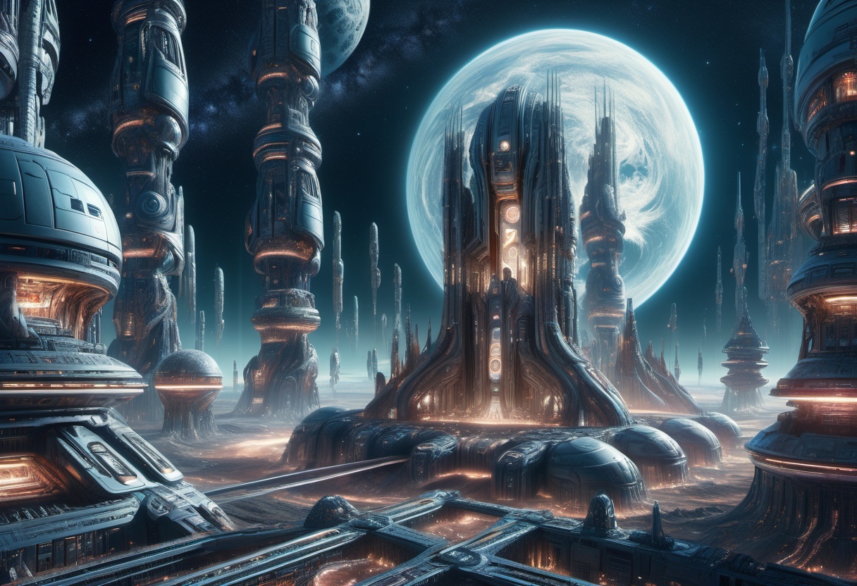 hyper detailed masterpiece,  DonM3t3rn1tyXL,  space colonization of cyborg- part human by DonMischo on Tensor.Art