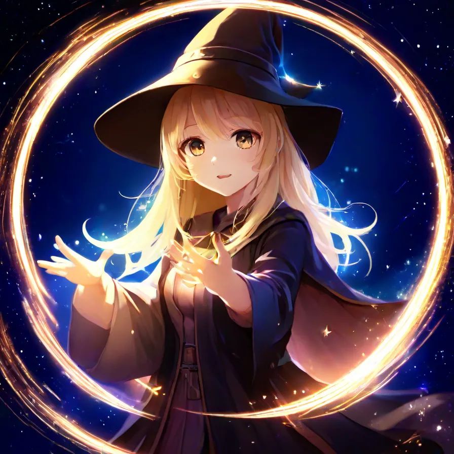 hires,  best quality,  blonde wizard girl on Tensor.Art