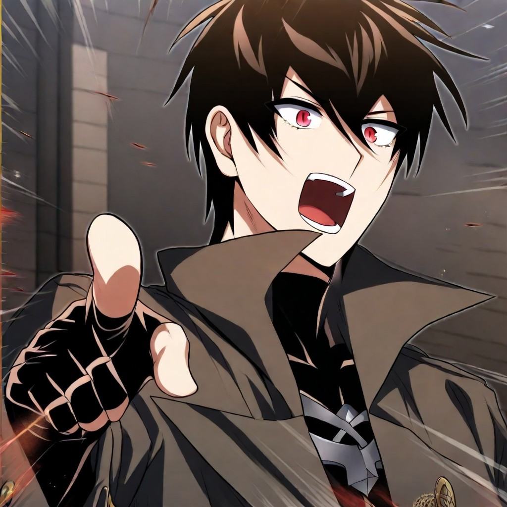 solo,  open mouth,  brown hair on Tensor.Art