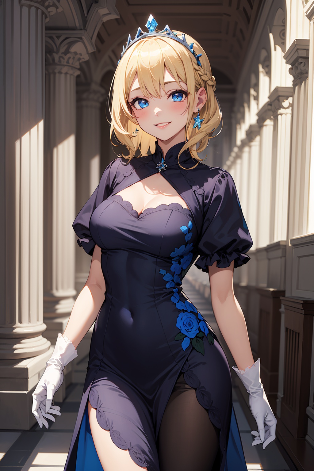 1girl,  blonde hair,  (french braid) on Tensor.Art