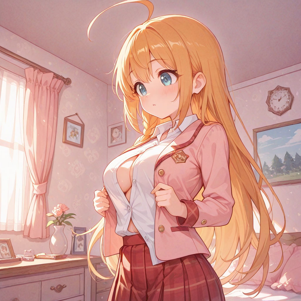 tsubakigaoka_uniform,  pink blazer,  collared shirt on Tensor.Art