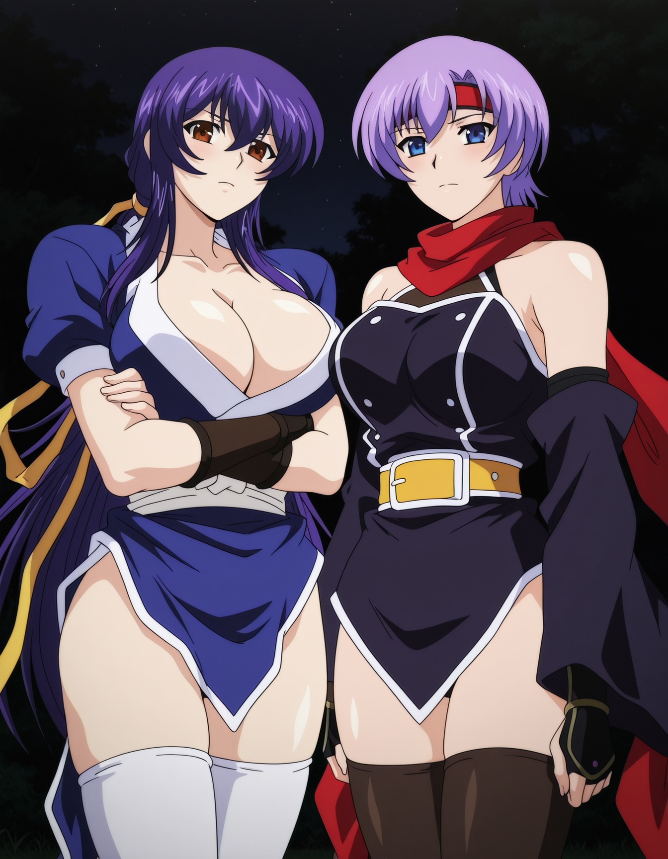 2girls,  cowboy shot,  looking at viewer on Tensor.Art
