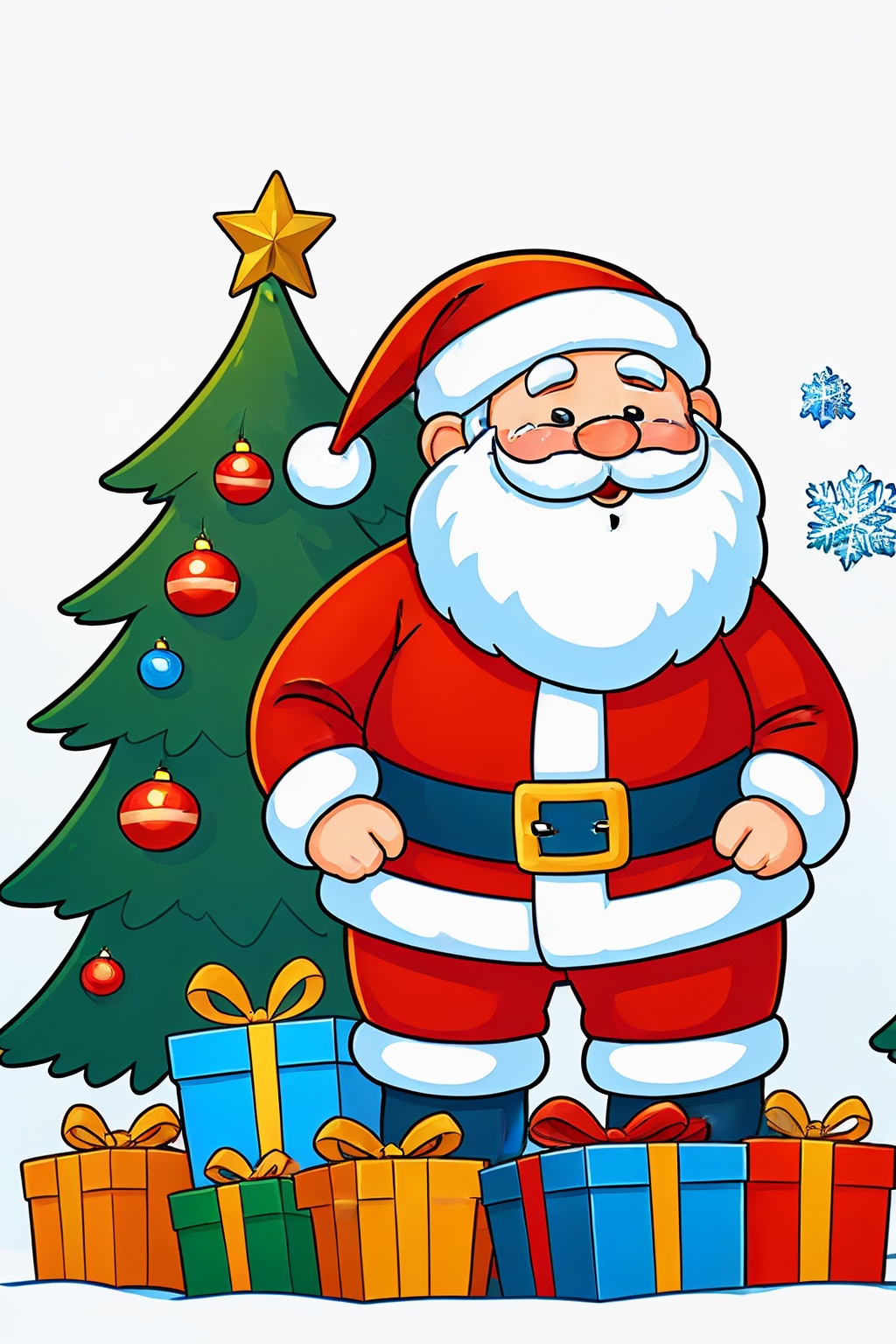 miluo_sdch, Christmas theme,In front of a simple white background stands a cute Santa Claus,.<lora:米洛丨圣诞插画sd1.5-v1.0:0.8>
